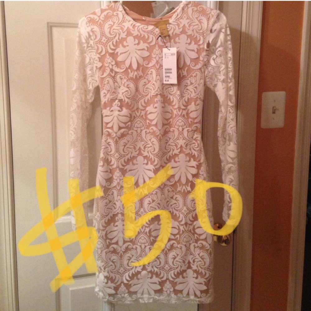 Lace white h&m cocktail dress